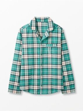 Hanna Andersson Teal Plaid Pajama Top